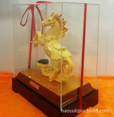 絨沙金馬工藝擺件 高檔禮品與開業慶典的理想選擇